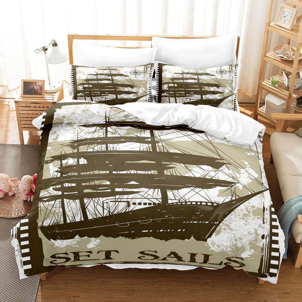 Vintage Pop Goth Reaper Skull Punk Rock Bedding Digital Printing Polyester Cotton Three-Piece Set