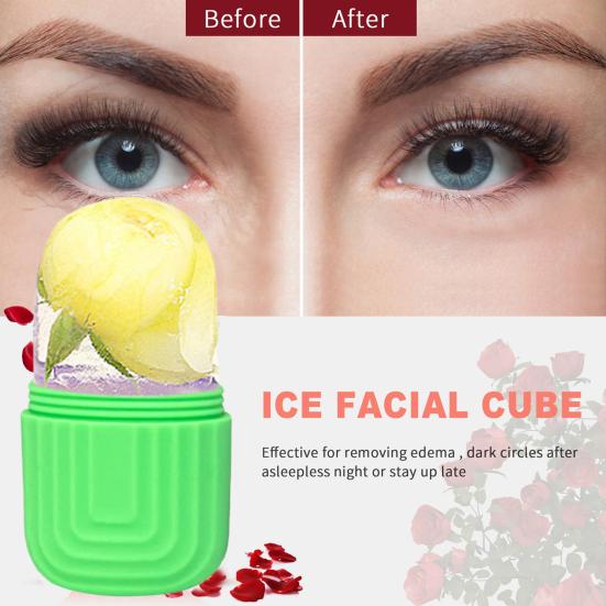 Ice Roller Face Massager Reusable Ice Compress Puffy Eye Bag Removal Pores Shrink Face Silicone Ice Mold Women Skin Care Tool