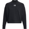 Under Armour Solid Color Cotton Knit Stand Collar Training Sports Hoodie Women Hoodies Black 1379496-001