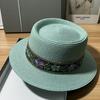 Retro Ethnic Style Embroidery Flower Beach Hat Children Spring and Summer Pot Hat Top Hat Versatile Sunscreen Sunshade Travel