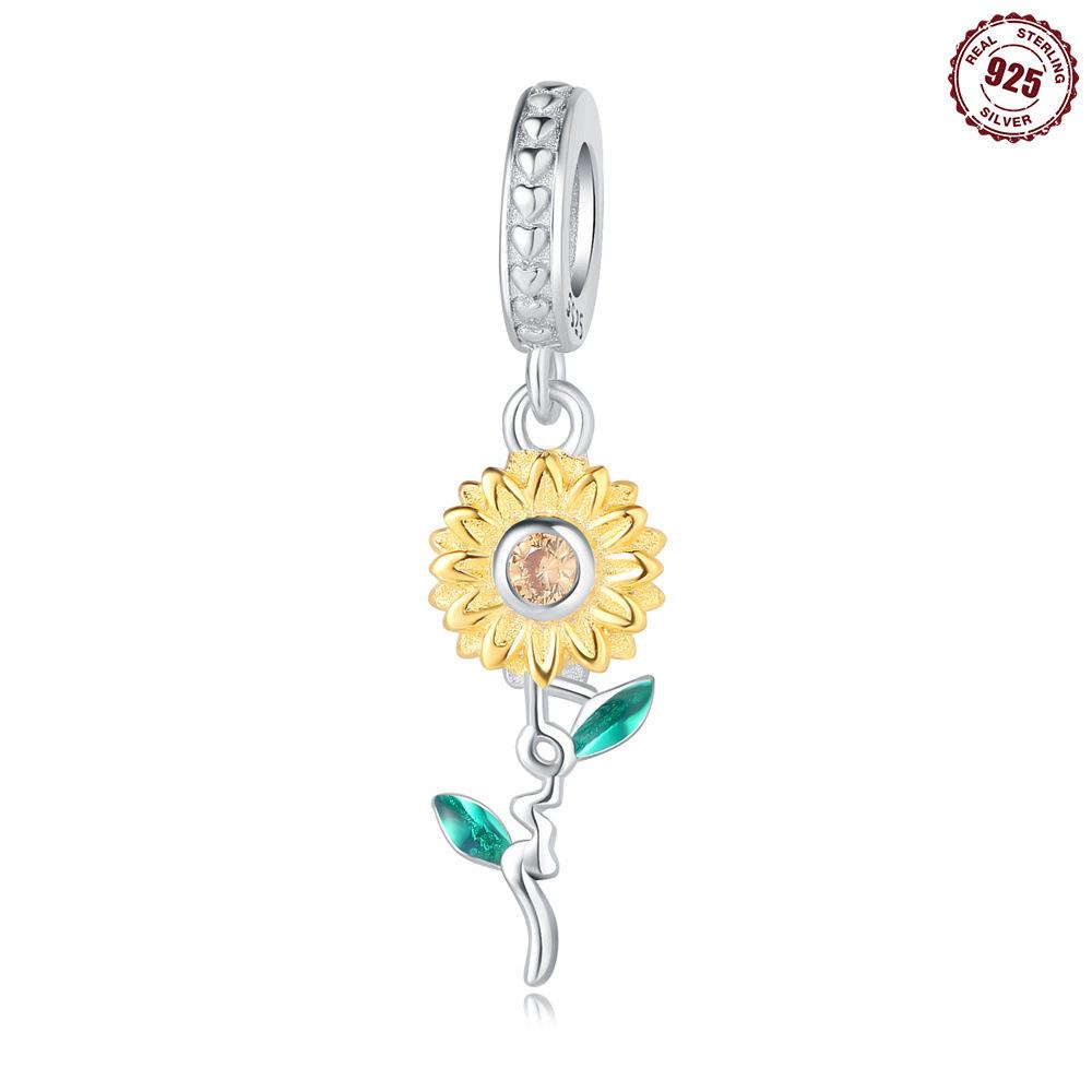 S925 sterling silver pendant accessories beaded bee butterfly original European and American style DIY bracelet