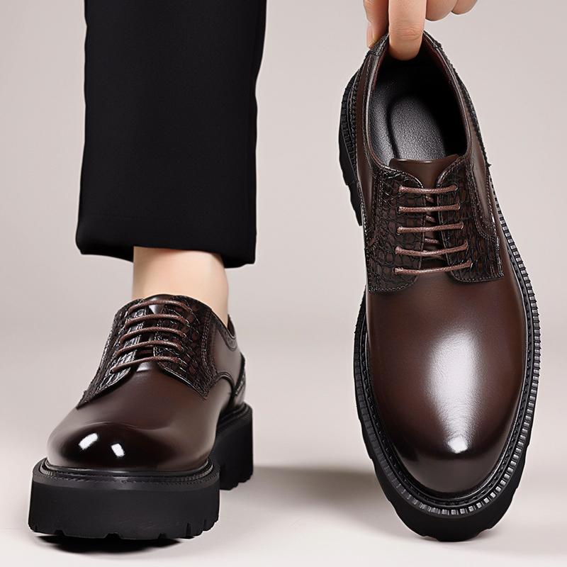 Fashion Luxury Brand Oxford Shoes Men Thick Sole Leather Shoes All-match Business Formal Men Shoes Lace Up Gentlemen's Wedding Footwear