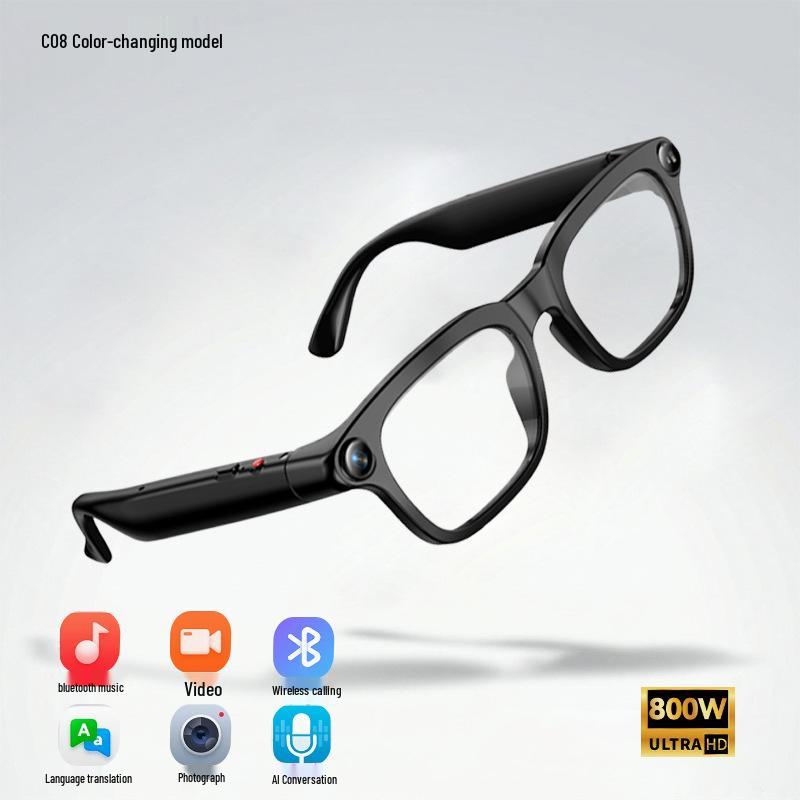 Smart Glasses with 800W Pixel HD Camera and AI Recognition