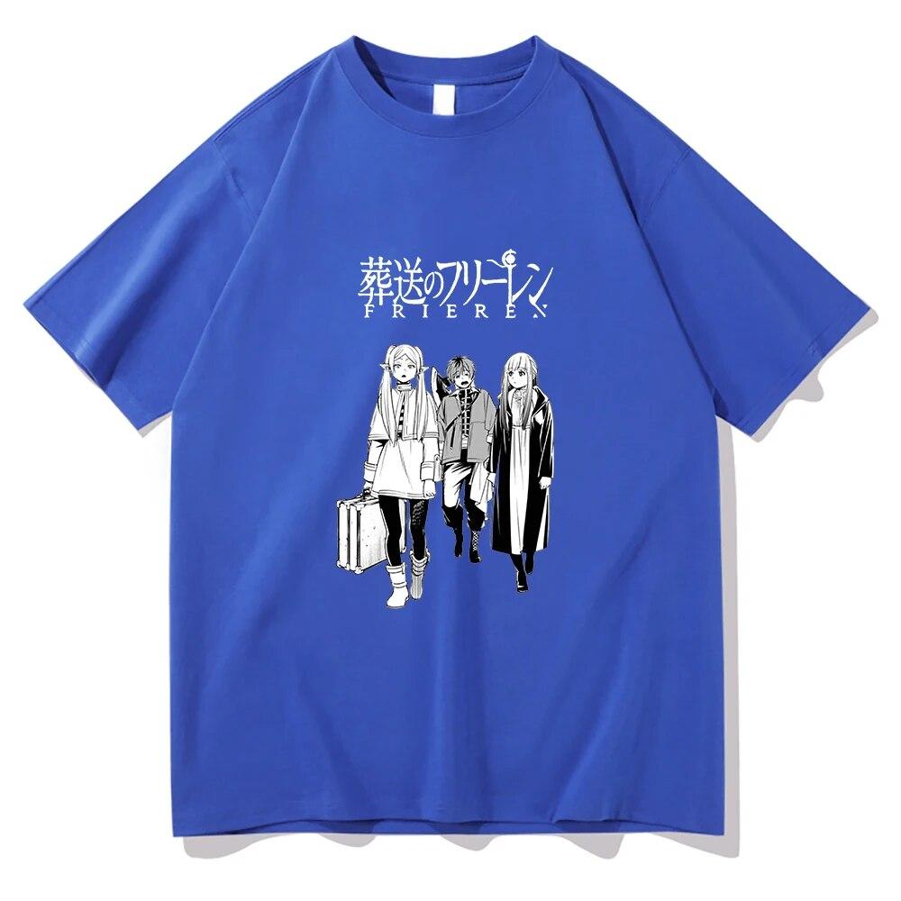 Футболка Frieren Beyond Journey's End, унисекс, эстетика, ретро, ​​аниме, футболка Sousou No Frieren, унисекс, унисекс, винтажные хлопковые футболки, унисекс