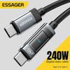 ESSAGER 240W Type-C To Type-C PD Fast Charging Braided Cable with Digital Display