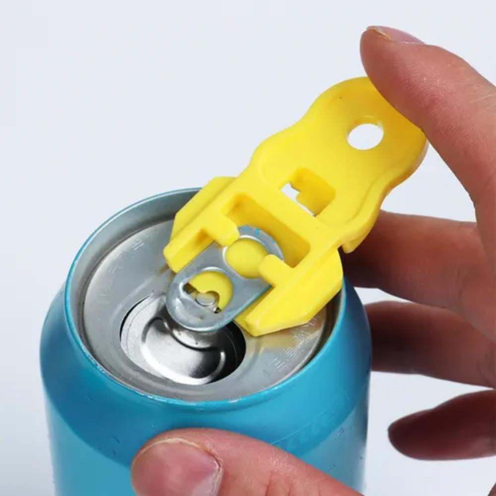 6pcs with Hole Beverage Drink Opener Plastic Plastic Drink Opener Reusable Can Opener  Cover Remover