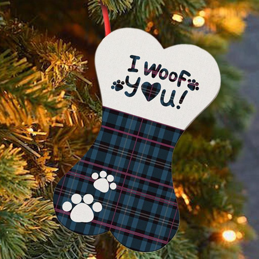 Paw Christmas Stockings Paw Print Stuffers Wrapping Sock Hangable Fireplace Ornament For Kids Girls Boys Toddler Mantle