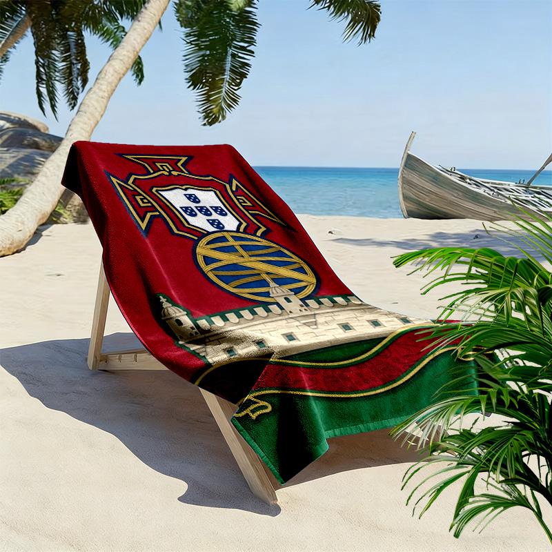 Portuguese Heritage Emblem beach towel Beach towel for vacation photos Portable for travel Absorbent bath towel swim quick-drying swim towel