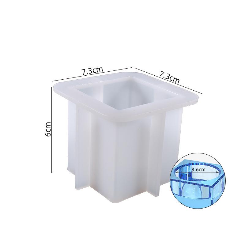 DIY кристаллическая форма для эпоксидной смолы, форма для свечи, квадратный подсвечник, качели, настольная ювелирная силиконовая форма