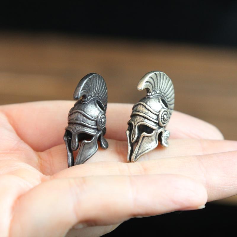 Шлем спартанского римского воина Латунные бусины-ножи На улице Инструмент EDC Плетеный шнурок из паракорда для брелока Браслеты из плетеной веревки Аксессуары