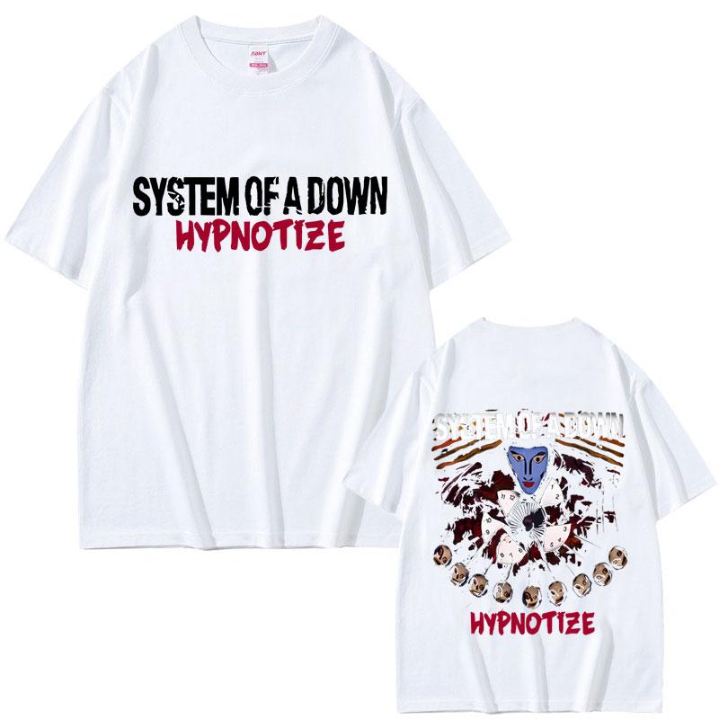 2025 Лето System of A Down Hypnotize Графические Футболки Мужские Женские Альтернативный Метал Музыка Мужские 90-е Винтаж Рок-группа Футболка