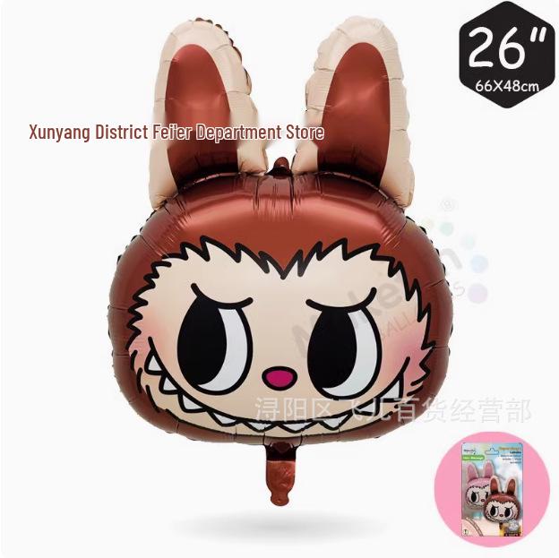 Очаровательное мультяшное украшение из фольгированного шара Лабубу для зимней вечеринки по случаю дня рождения