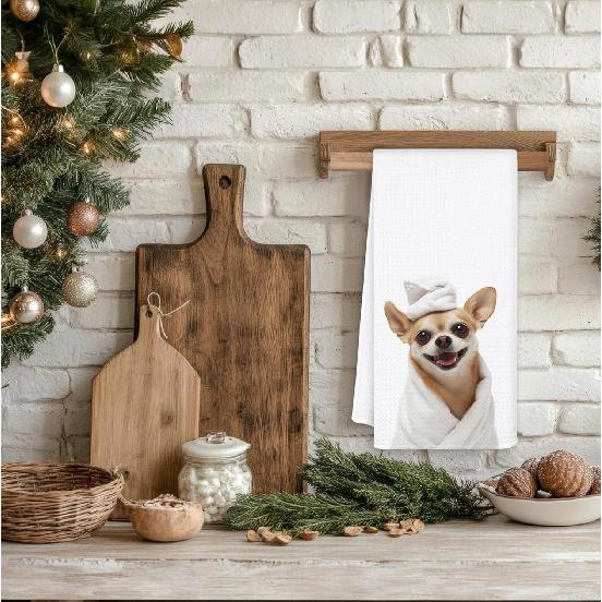 Funny Chihuahua Hand Towels for Bathroom, Chihuahua Gifts Decorative Towels for Bathroom Washroom, Chihuahuas Lover Mom Gifts, 16x24 Inch