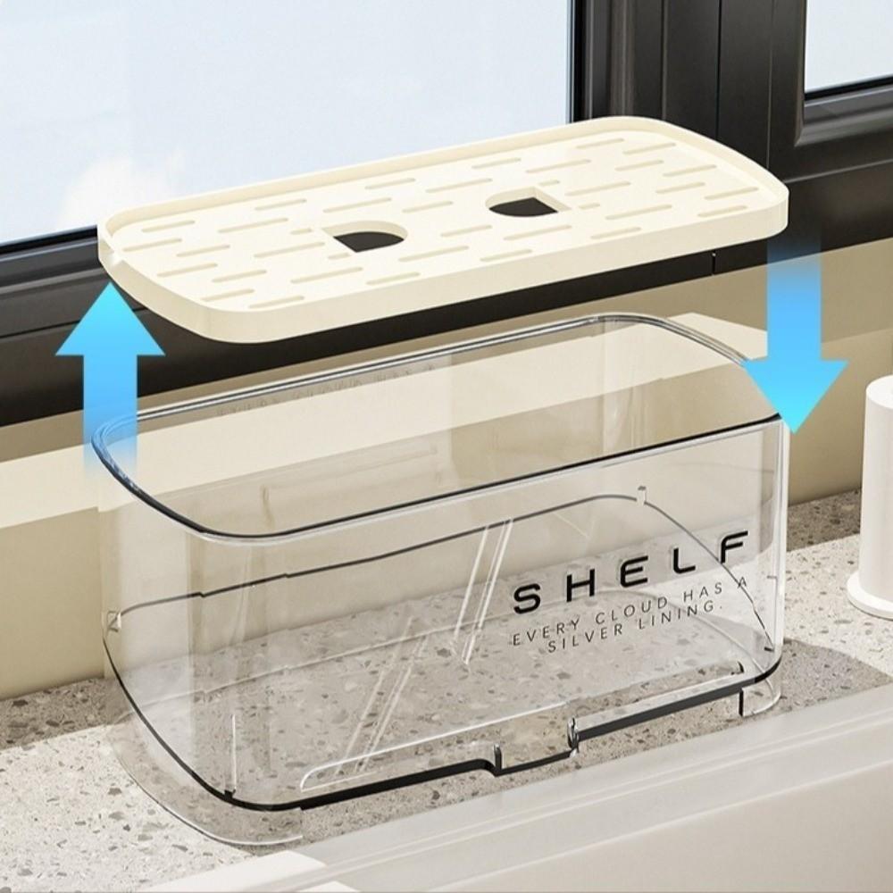 Прозрачная подставка для тряпок для кухонной раковины со сливным поддоном, подставка для слива губок, кухонные принадлежности