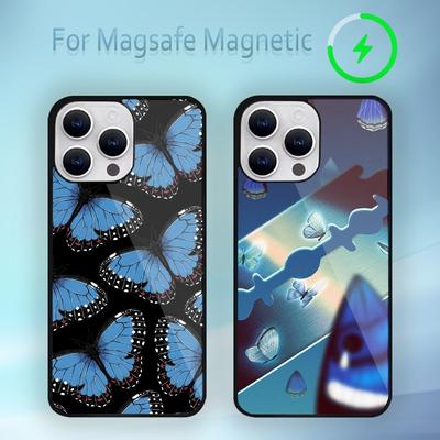 Модный ретро-чехол для телефона с бабочкой для iPhone 15 14 13 12 11 Plus Pro Max Magsafe с магнитной беспроводной зарядкой
