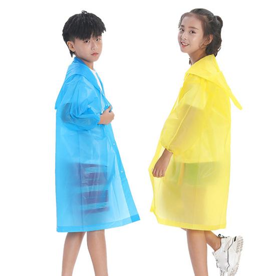 Детский плащ для мальчиков и девочек, прозрачный длинный дождевик с капюшоном из ЭВА, уличная дождевик