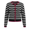 Shop   Wmn Clrblk Rndnck Goldbtn Open Stripe Ls Cardigan Cream Kr Bom Wcd260048