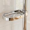 Clip-on Design Soap Holder ABS Soap Tray Shower Rod Soap Dish  Bathroom Shower Kitchen Sink