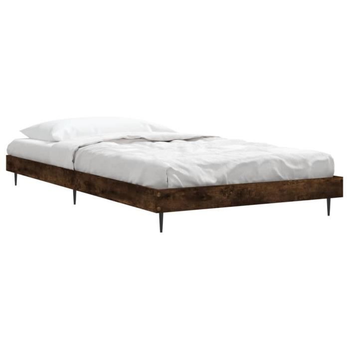 VidaXL Cadre de lit chêne fumé 90x190 cm bois d'ingénierie 832306