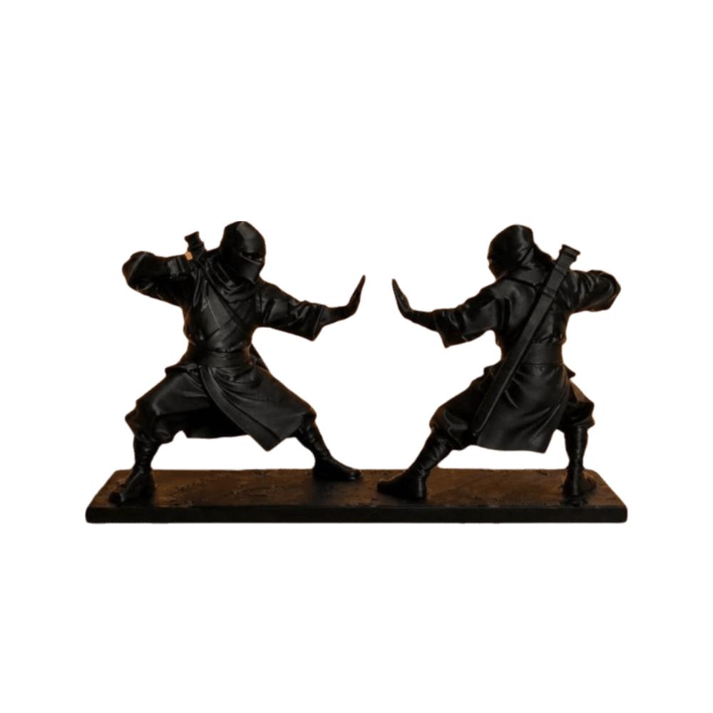 3D Printed Swordsman Figure Dark Style Samurai Sculpture Ancient Style Ninja Statue Home Decor