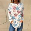 Tee Shirts For Women Fall Casual Long Sleeve Shirts Sweatshirt Vintage Graphic Printing Top Pullover Christmas