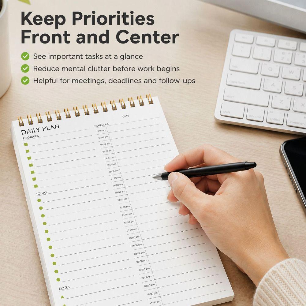 A5 Daily Plan Notepad English Layout Time Block Planner New Daily Schedule Planner Students