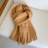 Long Tassel Winter Cashmere Scarves Plush Long Shawl Classic Winter Wool Scarf  Girl