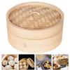 Bun Steamer Convenient Bamboo Covered Food Steaming Basket Natural Cooking Tool Reusable Dumpling Hair