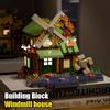 Forest Tree House Building Block Street View Windmill Assembly Construction Brick Children's Puzzle Toys for Kids Birthday Gifts