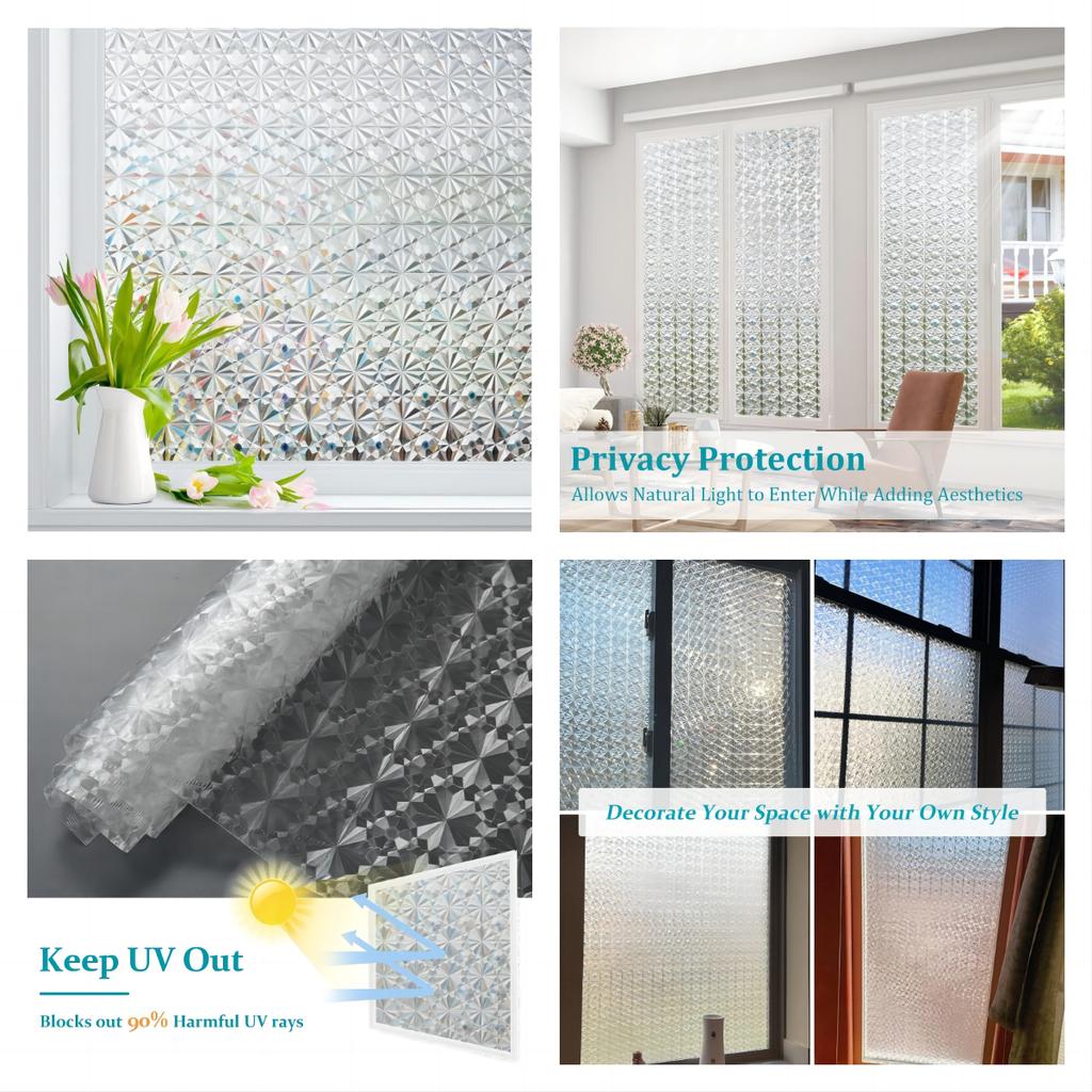 Пленка для защиты окон Матовая пленка для окон Статическая пленка УФ-блокирующая Съемные пленки для окон Непрозрачные покрытия для окон для дома