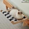 Bedside Cat Hammock Adjustable Cat Bed Window Perch with Wood Frame No Drilling Installation Pet Hammock for Window Sill Indoor Cats