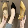 Pointed Toe Shallow Mouth High Heels Thin Heel Shoes Spring and Autumn Korean Version Solid Color Versatile Work Shoes Women's Shoes