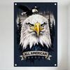 American Bald Eagle Metal Tin Sign Vintage Patriotic Wall Decor with Stars & Pine Trees for Man Cave Home Office