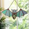 Bat Stained Glass Sun Catcher Translucent Acrylic Wall Art Light Hanging Decoration Handmade Catcher