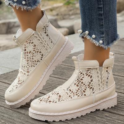 Модная женская обувь 2025 Новые летние тонкие дышащие сандалии Женские универсальные короткие ботинки Молния Сетка Ажурная Открытая обувь Zapatos De Mujer