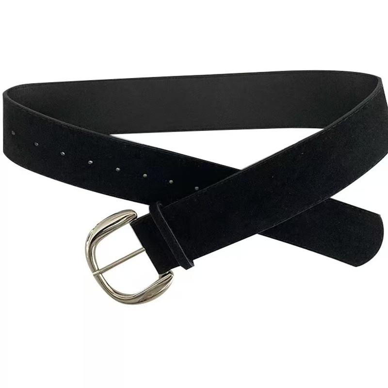 Women's Suede Wide Belt Minimalist American Vintage Cinch Waist Cummerbund for Fashion Accessories