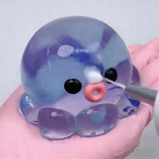 Yousheng 1/5Pcs Stress Relief Octopus Toy Slow Rising Bubble Popping Octopus Squeeze Toy Soft TPR Transparent Octopus Fidget Sensory Toy