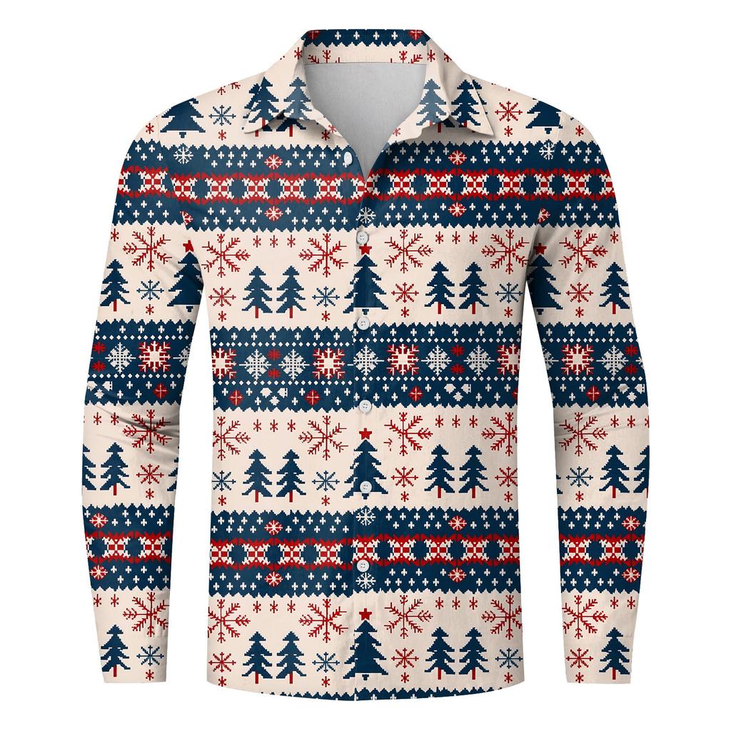 Men'S Casual Loose Fitting Long Sleeved Shirt Fashionable Lapel Shirt Top