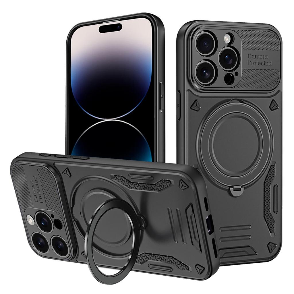 For iPhone 14 Pro Case Compatible with MagSafe Shockproof TPU + PC Phone Back Cover with Kickstand