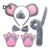 Mouse Costume Set Mouse Ear Headband Tail Nose Bow Tie Gloves Set Cosplay Costume Accessory for Halloween Christmas Parties