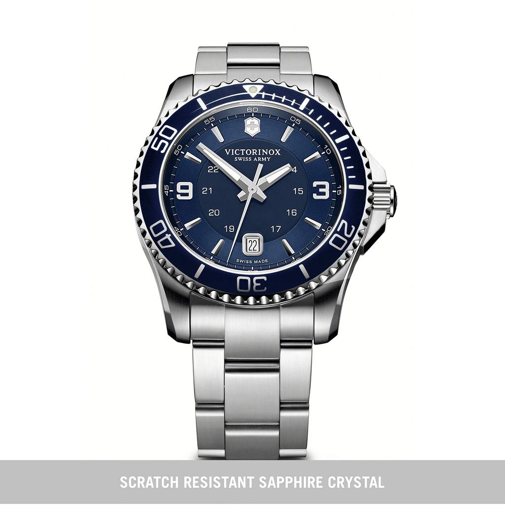 Часы MAVERICK Корпус из нержавеющей стали Синий циферблат Браслет из нержавеющей стали Подарок 241602 [Victorinox] (316L) [