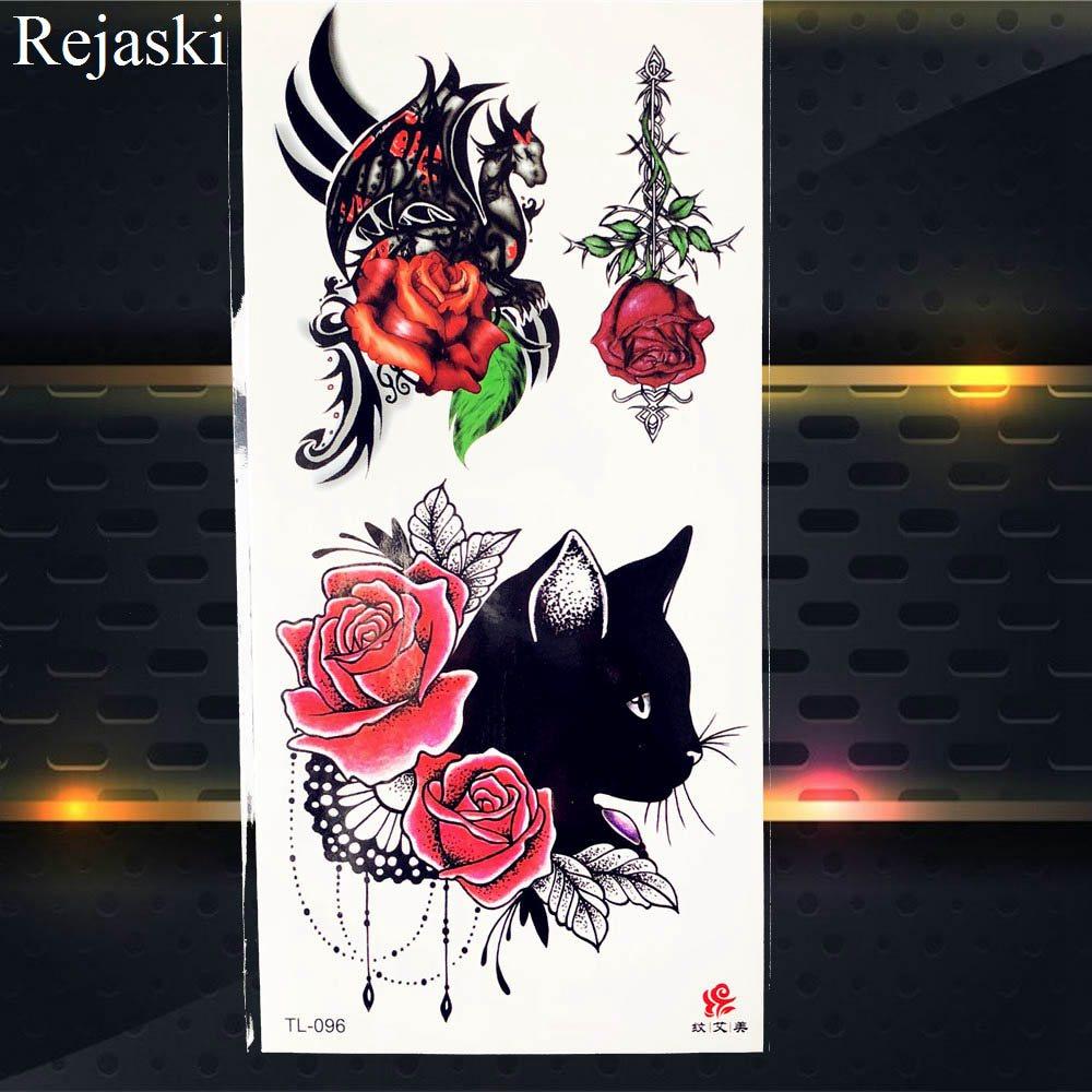 1PC Watercolor Rose Temporary Tatoo Chain Fake Jewelry Bracelet Flash Tatoo For Women Body Art Tatoo