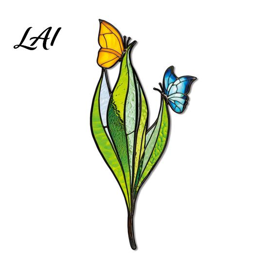 Backyard Plant Decor Colorful Planter Insert Stake Double-Sided Flower Pot Metal Inserts Insect Animal Stake for Pots Bed Decoration Outdoor