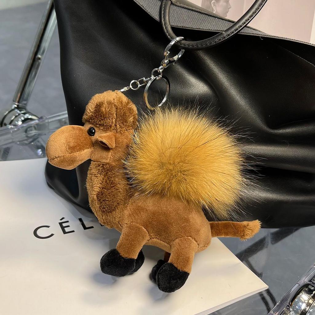 luxury Furry camel cute bag pendant car accessories cute items Bag Charm