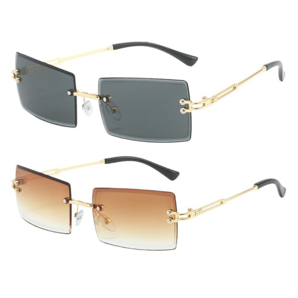 Солнцезащитные очки без оправы с градиентными линзами для мужчин и женщин, пляжные очки с защитой UV400