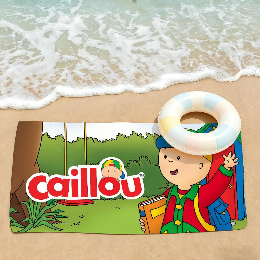 Мультяшное милое полотенце C-Caillou для сушки, банное полотенце, подходит для легкого плавания, кемпинга, йоги, пляжа, активного отдыха