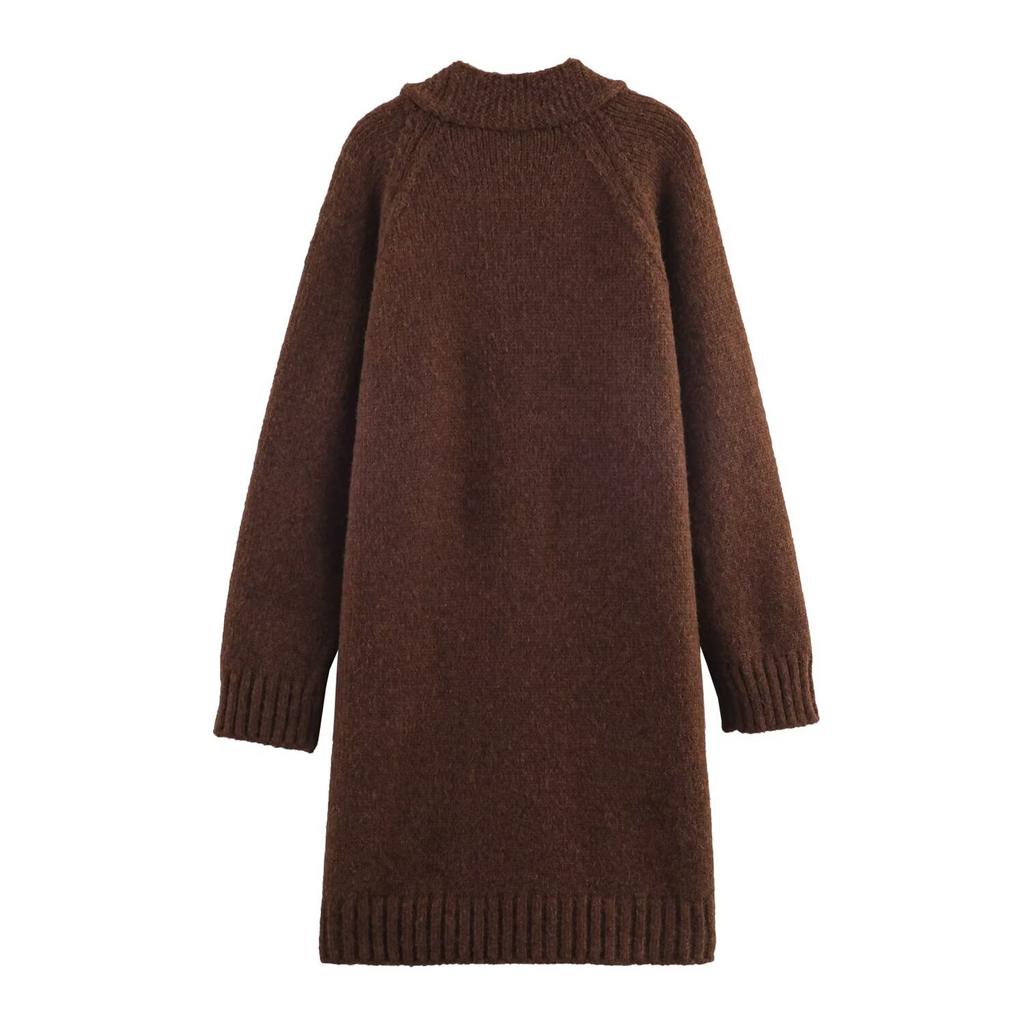 European and American style, new women's clothing, foreign style, fashionable, casual style, shoulder sleeves knitted coat