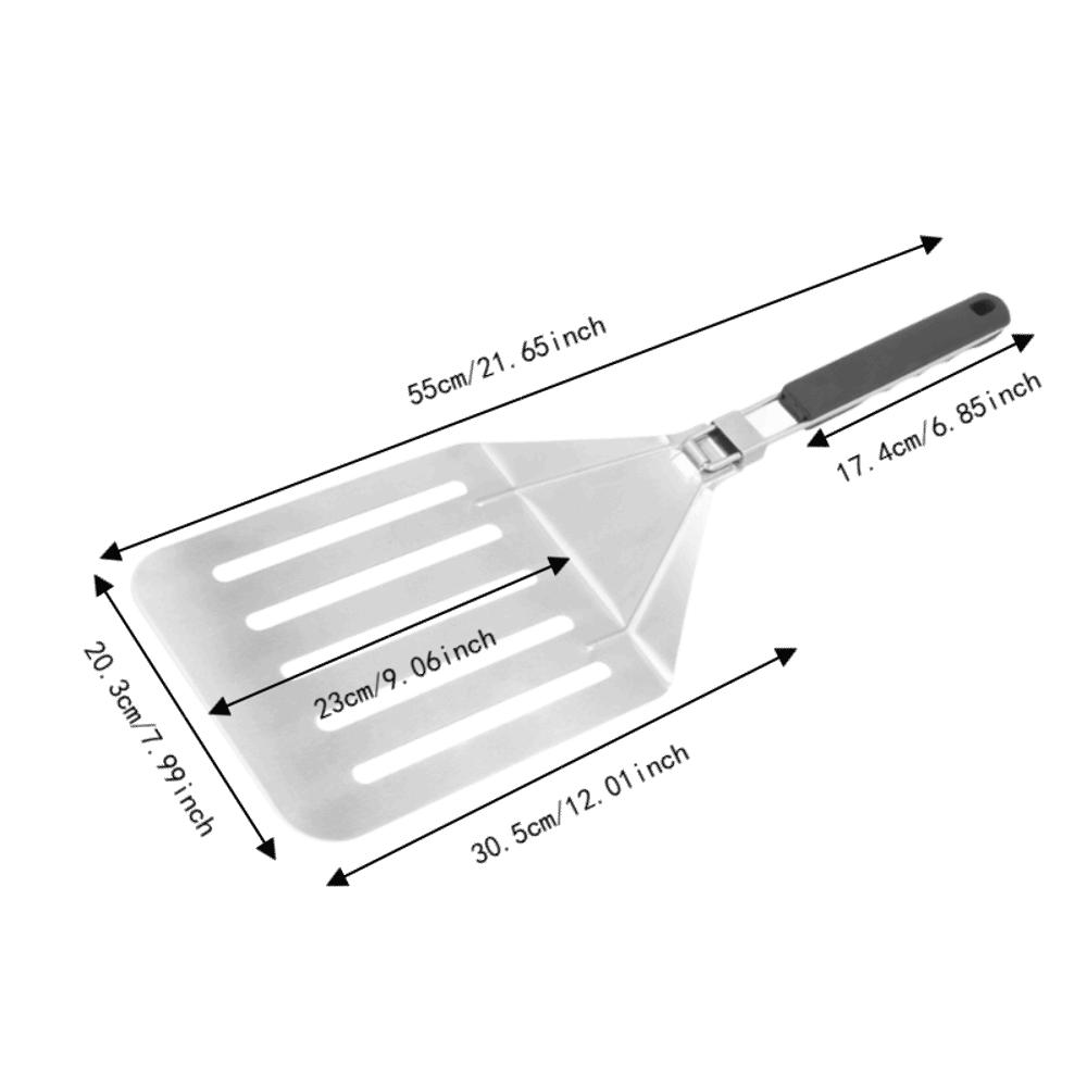 Stainless Steel Pizza Spatula Slotted Cake Lifter Durable Pizza Peel BBQ Serving