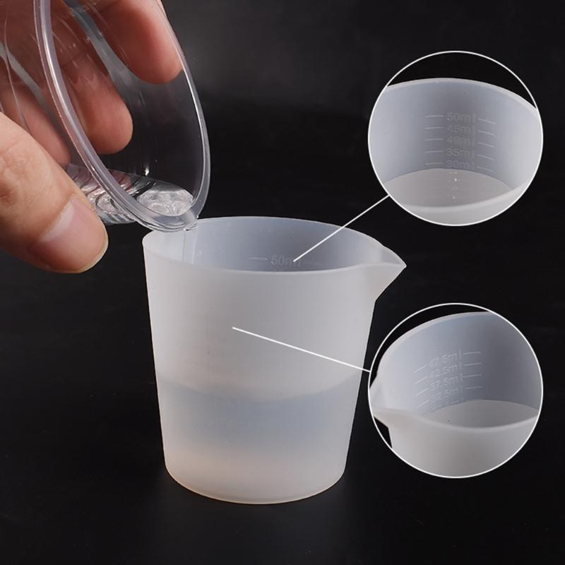Durable 50ml Measuring Cup Multipurpose Silicone Nonstick Mixing Cup with Precise Scale for Resin DIY Craft Capacity Cup