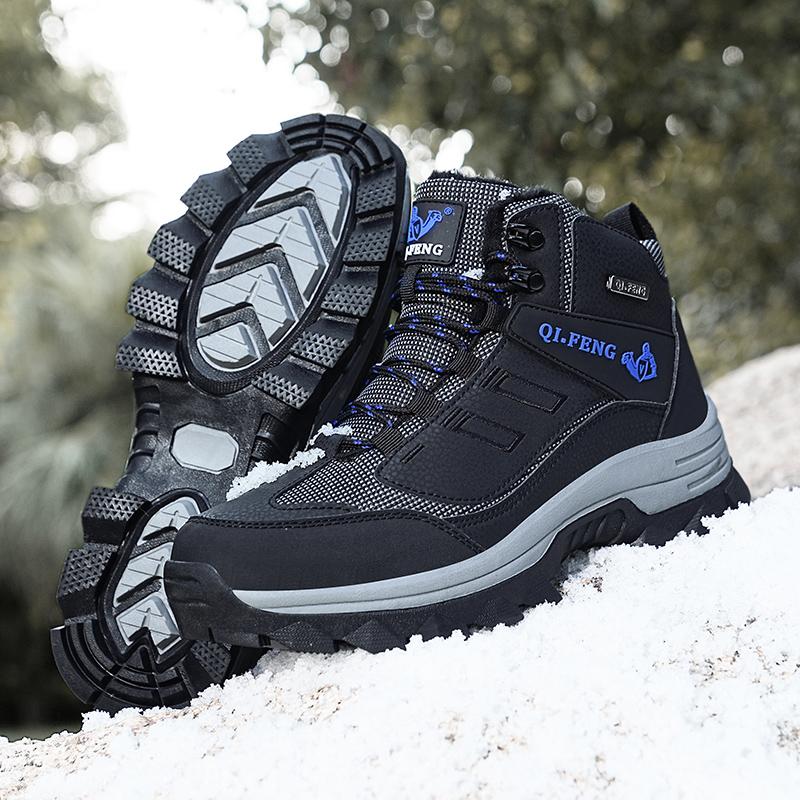 37-47 Модные теплые высокие бархатные хлопковые ботинки для альпинизма, походные ботинки для снегоступов